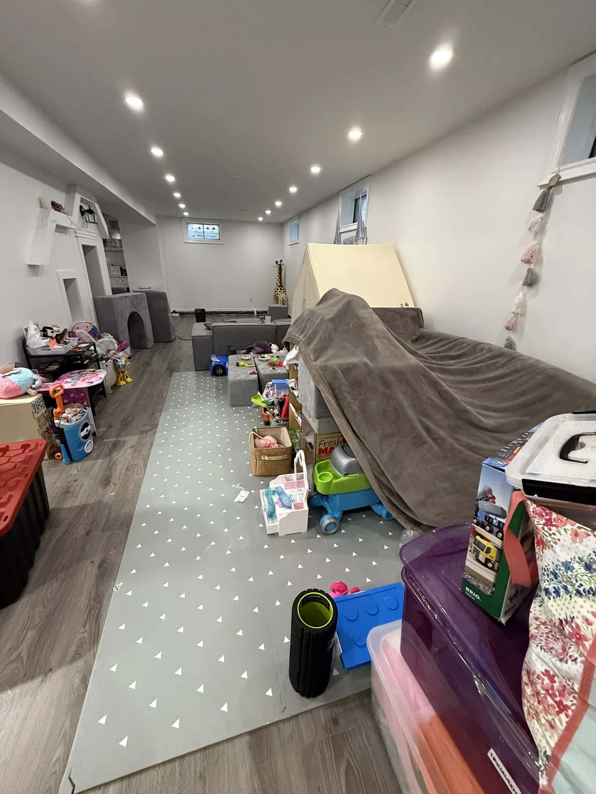 Basement before professional home organizing in the GTA - Chaos Meets Order