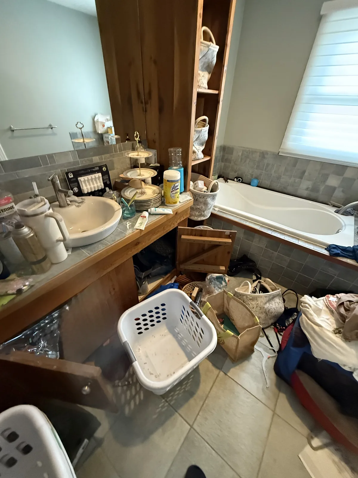 Bathroom before professional home organizing in the GTA - Chaos Meets Order