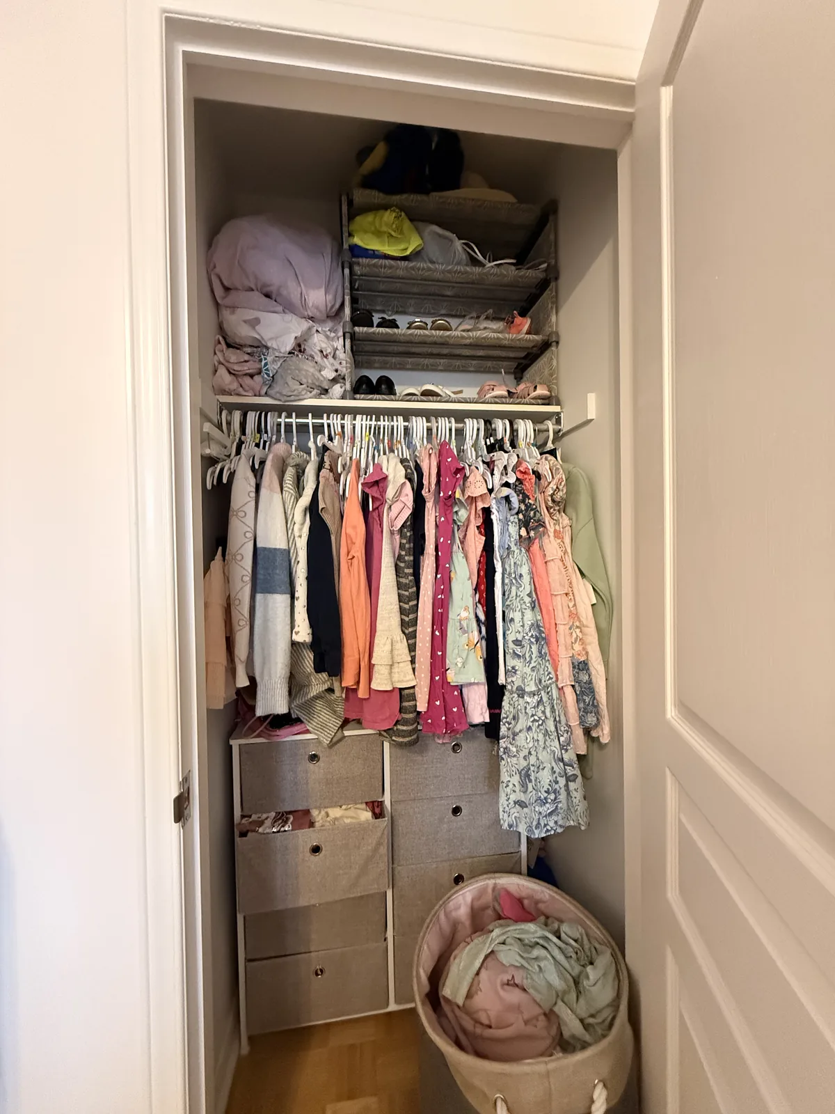 Reach-in closet before professional home organizing in the GTA - Chaos Meets Order