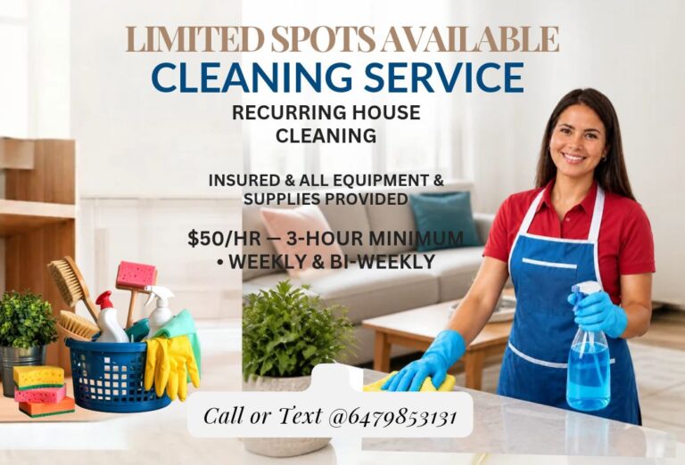 Professional cleaner with Chaos Meets Order offering recurring house cleaning in Maple, Vaughan, Richmond Hill and Markham — insured, supplies included